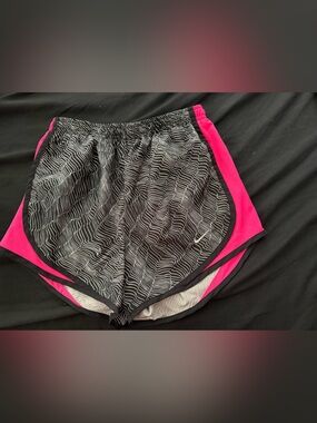 Black & Hot Pink Athletic Running Shorts
